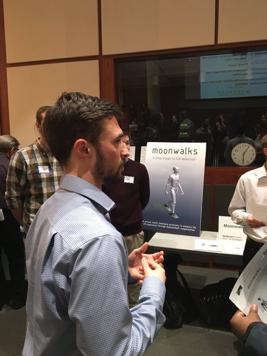 MassInno's tweet photo. A step closer to full immersion @WITXLR8 #Moonwalk #hardwareplatform here tonight @DraperLab #MIN94 #getinline https://t.co/1SXmfyTzsd