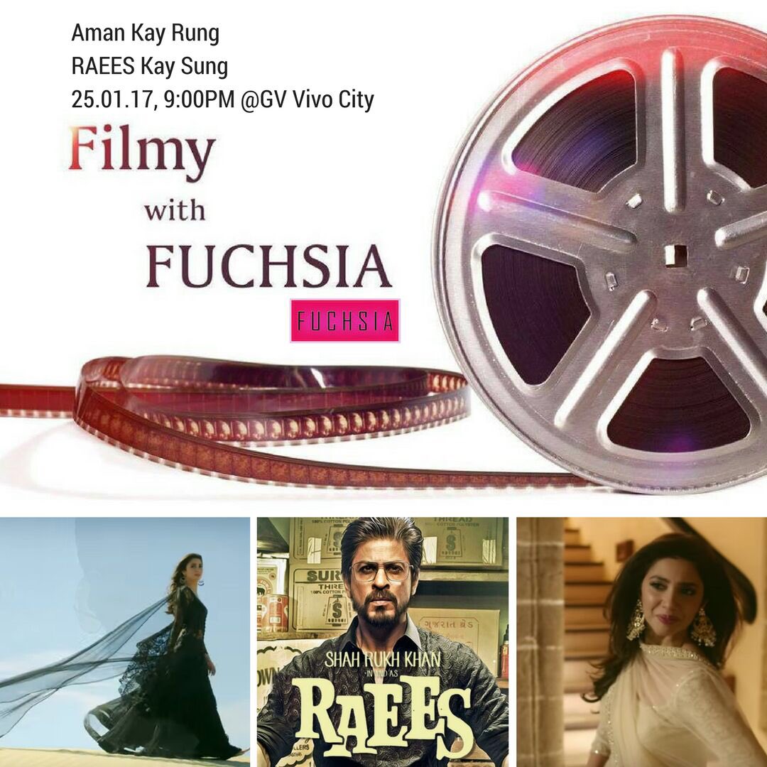fuchsia_mag's tweet photo. #newyear #newstart #letstalkaboutpeace #raeesfilm @iamsrk @TheMahiraKhan #amankayrung #filmywithfuchsia watch first day show with #FUCHSIA https://t.co/9ty9EocNks