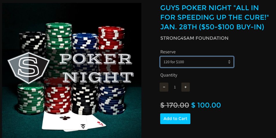 Strong4_Sam's tweet photo. Dads: Don't miss out on Strong4Sam Poker Night, January 28th. https://t.co/useV5uZlkD https://t.co/1zEoOigpnv