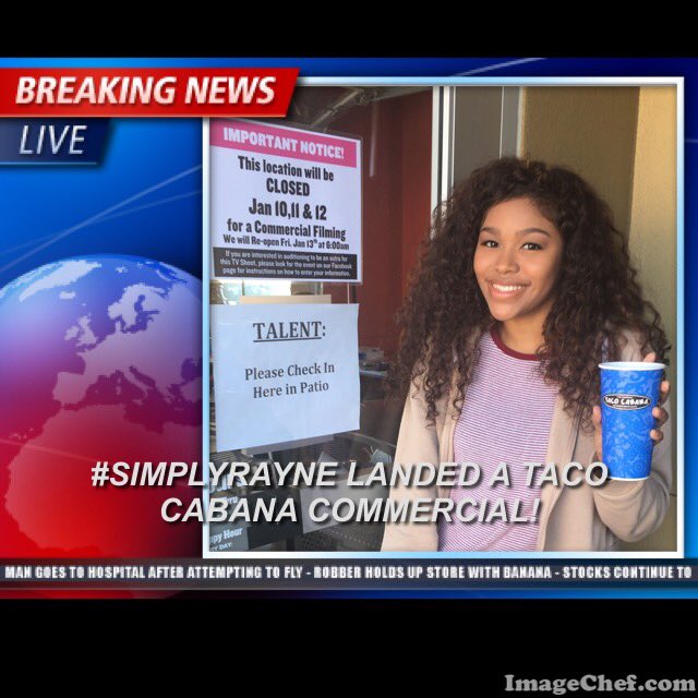 WhyNotEntertain's tweet photo. Congrats @SimplyRayne1 for landing a @TacoCabana commercial & a speaking part! 👏🤗🎉🎉#SimplyRayneRising 🌟Why Not? #TeamWhyNotFamily 💙 https://t.co/2T9qHsjpHE
