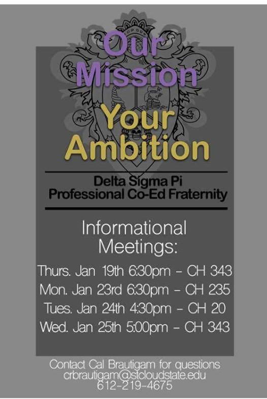 dspThetaTau's tweet photo. Recruitment for Spring Semester is in full swing!  Stop by an info meeting to learn more. #pledgedeltasigmapi https://t.co/X2W6LNiFUT