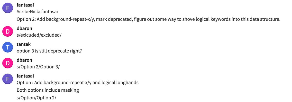 DasSurma's tweet image. A room literally full of engineers. Trying to hold a voting with 3 options is proves too challenging a task. #csswg