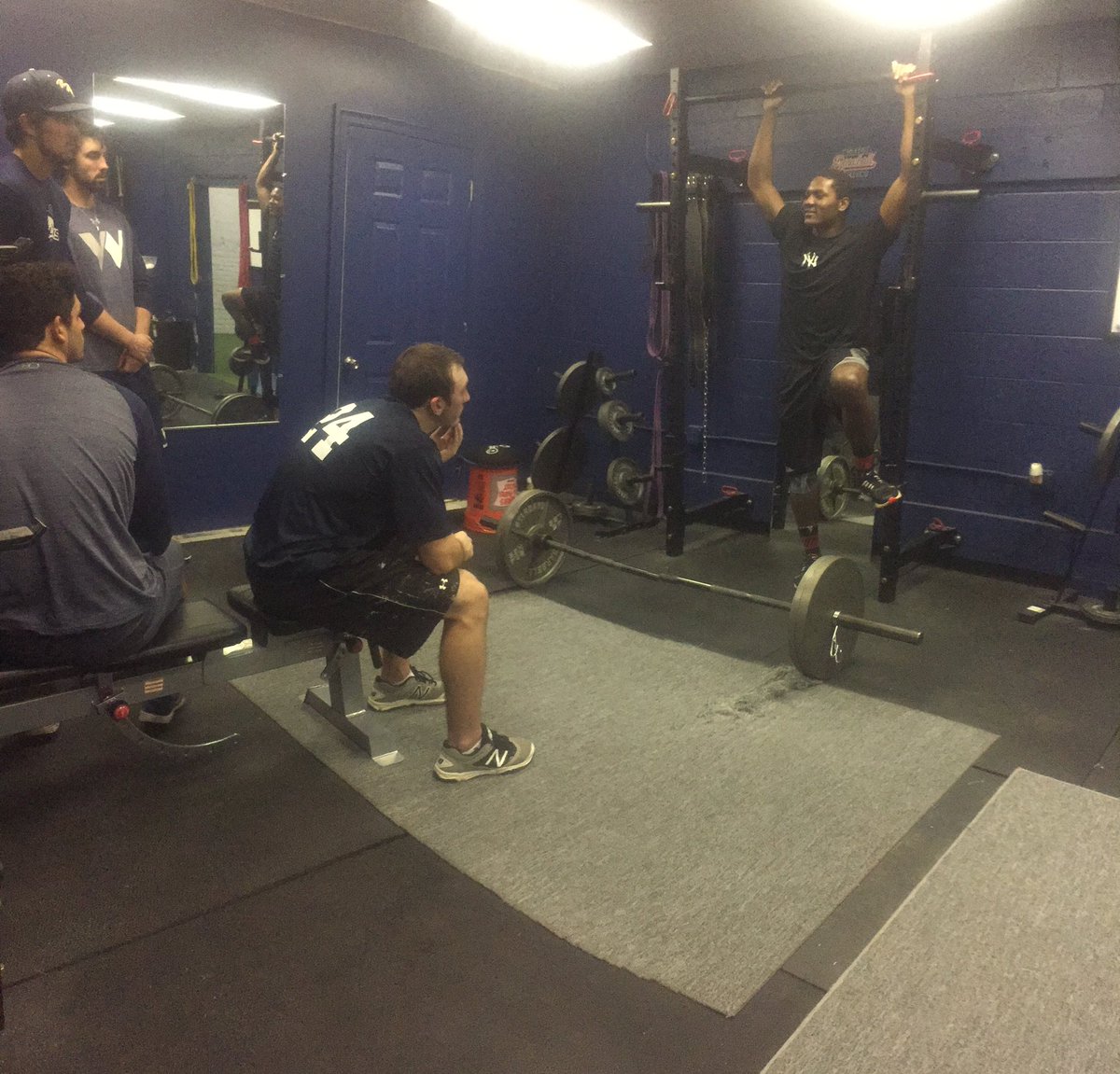 jesserellison's tweet photo. Functional strength training day with Pitchers from @VWC_BSB @VWC_BSBAcademy @DeshornL @Yankees
#EBI
#DLBT
#grind https://t.co/SJwM30LRx3