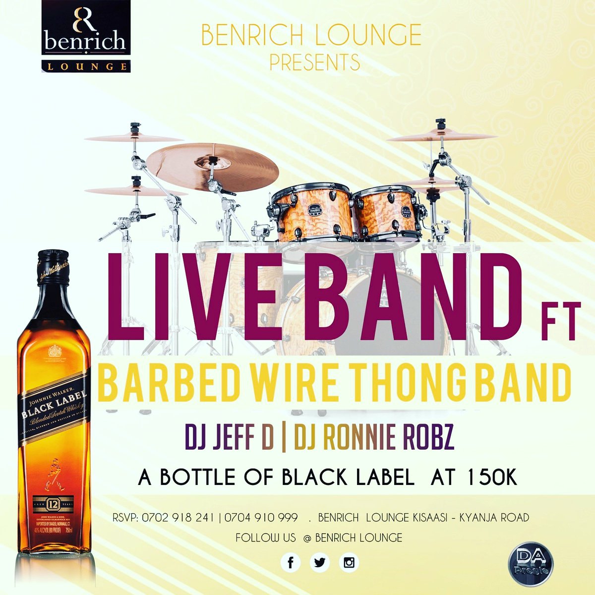 Daprogie's tweet photo. Definition of Thursday is live band at #benrichlounge....  Tax-free. Catch you dea... #Daprogieuganda https://t.co/xvj2pLW5tY