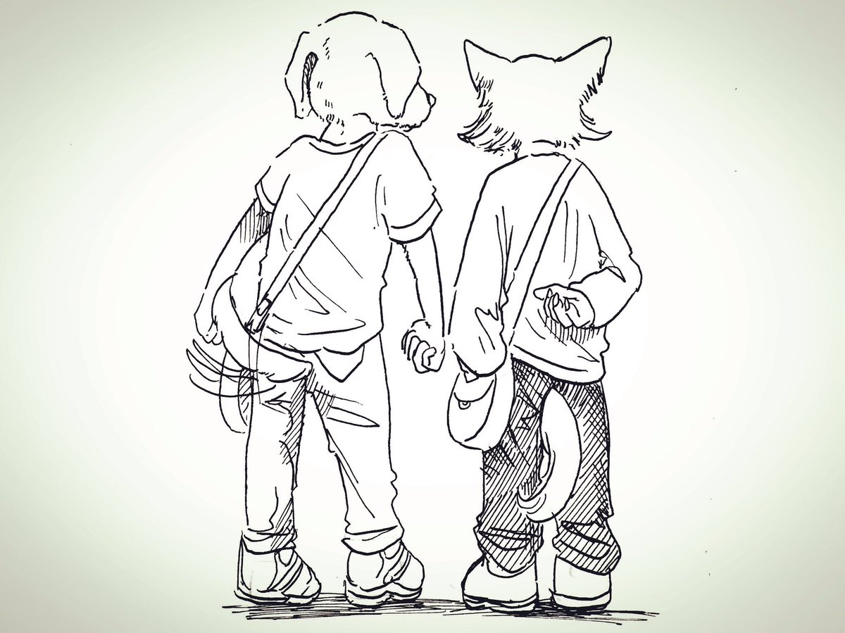 板垣巴留 Paru Itagaki Twitterren ねージャック溺愛しちゃいますなぁ この2匹は幼馴染で 8歳まではジャックの方が大きかったのです 今ではcmくらいレゴシが抜きましたが いつか過去話描きたい