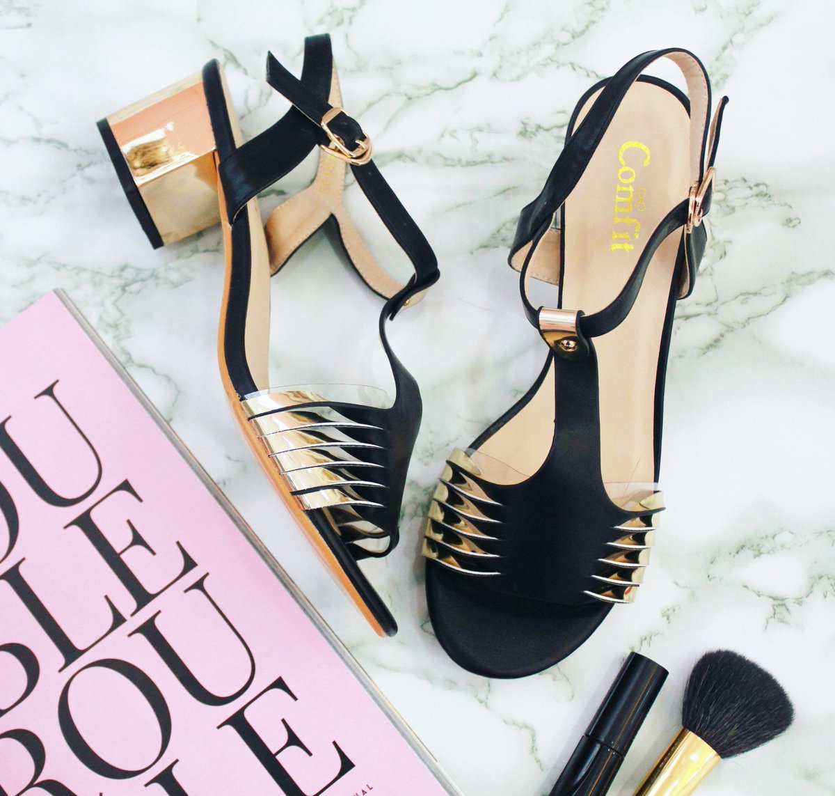 comfitshoe's tweet image. Black and gold are always a perfect combination ❤ #comfitshoe #stylepluscomfort