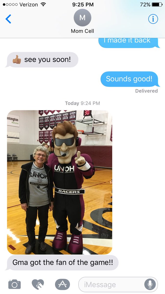 TreyMG210's tweet photo. Racers took a loss but Grandma Nancy won the fan of the game so we all go home winners tonight 👵🏻 https://t.co/gqzz35nDMC