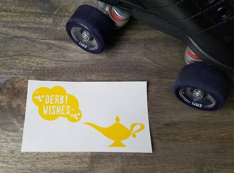 StickyFix's tweet image. Derby Wishes - $3.00! sticky-fix.com  #januarysticker #rollerderby #stickers #getstickywithit #subscription #adventuresinderby