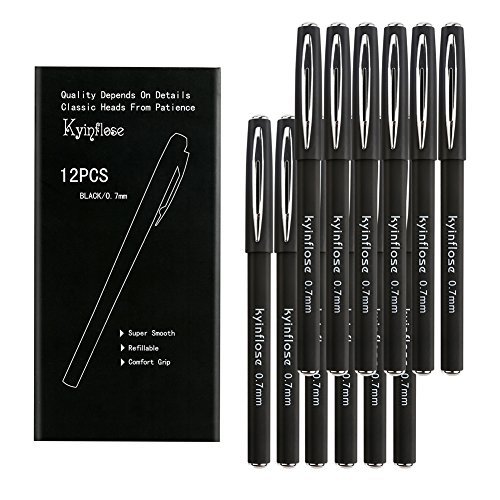 TANMIT Black Gel Pens, Retractable Roll Ball Gel Pen, 30 Black Pens Fine  Point With Comfortable Grips for Smooth Writing