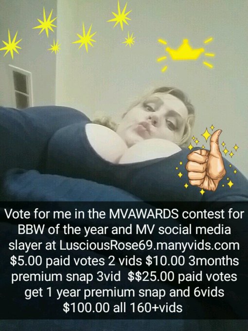 Vote for @lusciousrose69 in the MV Awards for BBW of the Year  #bbw  @manyvids https://t.co/TC1cOTcgfO<a class="tags" href="/tag/lusciousrose69">@lusciousrose69</a><a href="/tag/bbw"class="tags"><span>#bbw</span></a>