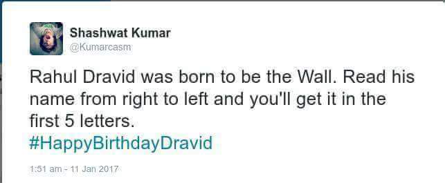 Wow. Just wow...  Happy birthday Rahul Dravid 