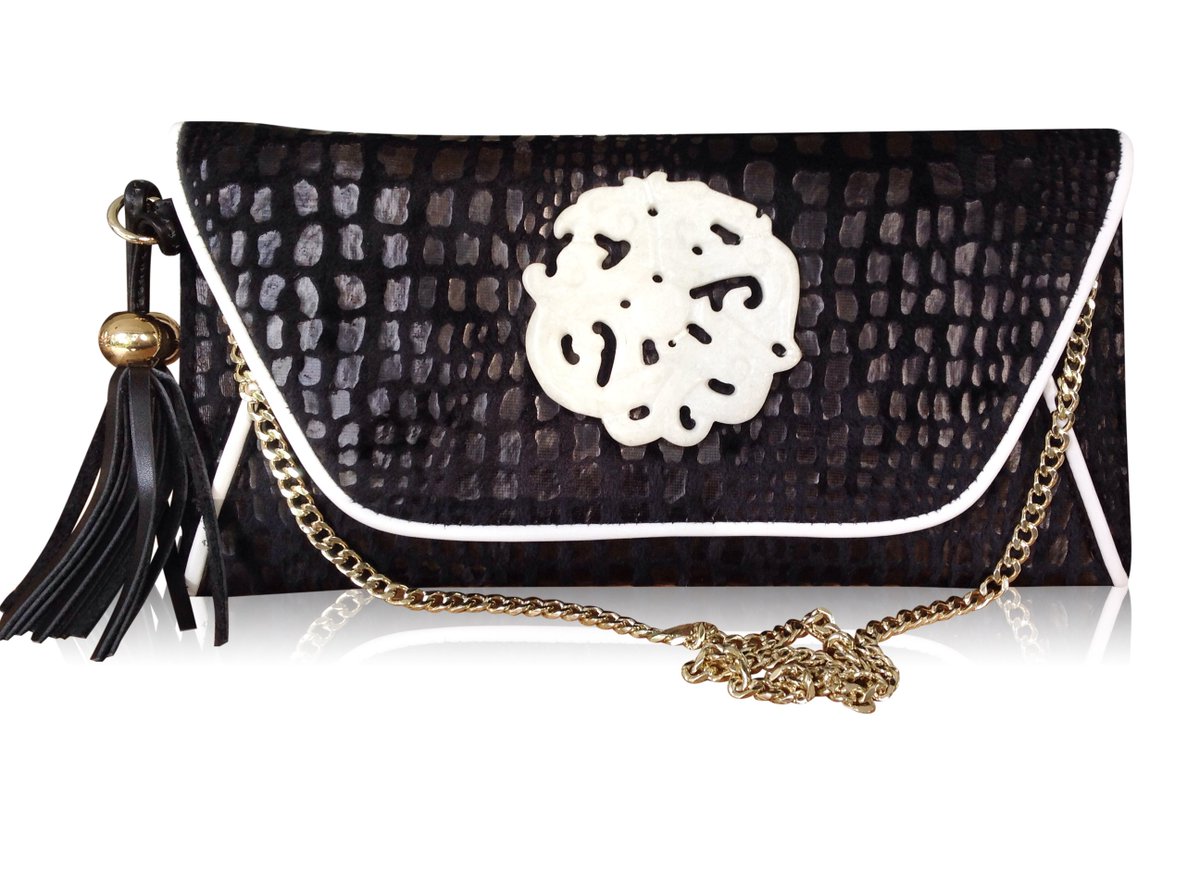 DestiSaint's tweet image. Onyx and Willow White Damask Envelope Clutch Bag. Available from our website destisaint.com #designer #handbag #accessories #style