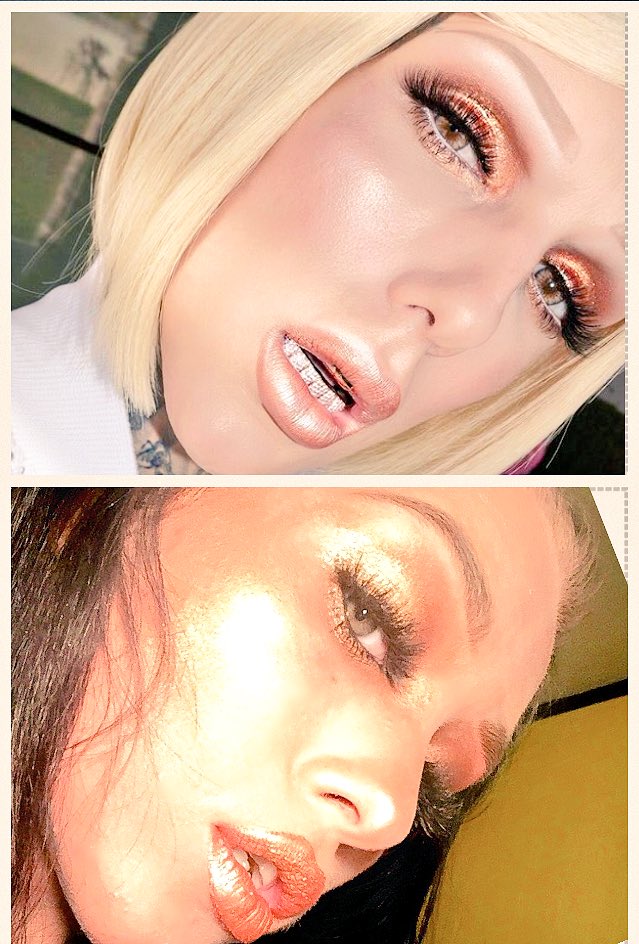 belanoel's tweet photo. I recreated @JeffreeStar 's beautifully breathtaking metallic gold LOOK! #pussywhipped #sofuckinggold & #darkhorseβ¨#skinfrost #velour https://t.co/lopAVvLWyX