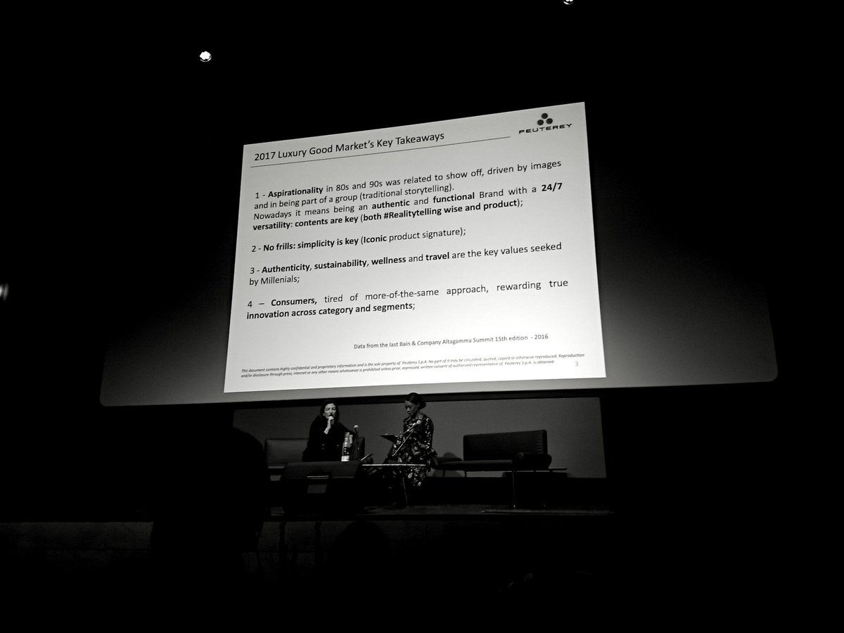 polimoda's tweet image. &quot;#RealityTesting is about building a strong relationship with customers, based on trust.&quot; Francesca Lusini from @peuterey #LVRsummit