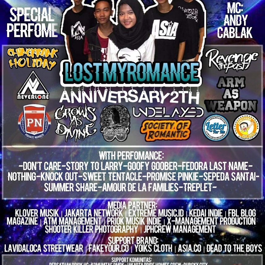 FBL Blog Magazine (@fbl_blogmagz) on Twitter photo H-2 2th Annivesary @lostmyromance at. <a href="/RossiMusic_/">RossiMusik Fatmawati</a> w/ <a href="/band_neverlone/">NEVERLONE</a> @CrowsArmyJKT <a href="/pnprivatenumber/">Private Number</a> <a href="/ReleaseThePast/">RELEASE THE PAST</a> etc. cc: <a href="/fbl_tvindie/">FBL Tv</a> H-2 2th Annivesary @lostmyromance at. <a href="/RossiMusic_/">RossiMusik Fatmawati</a> w/ <a href="/band_neverlone/">NEVERLONE</a> @CrowsArmyJKT <a href="/pnprivatenumber/">Private Number</a> <a href="/ReleaseThePast/">RELEASE THE PAST</a> etc. cc: <a href="/fbl_tvindie/">FBL Tv</a>