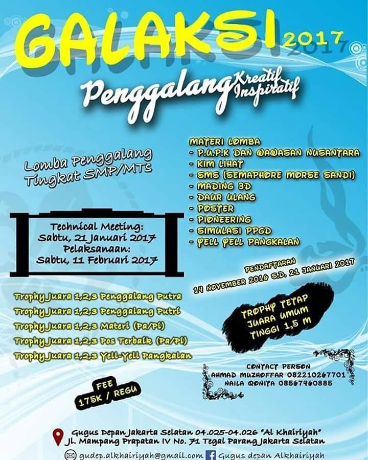 H-29 Galaksi 2017
sudah terdaftarkah ??

Let's come and join with us!!
📲 Ahmad Muzhoffar : 082210267701
📲 Naila Qonita : 08567460885