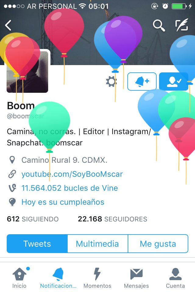 StayArmyz's tweet photo. @boomscar se ven tan lindos los globitos๐๐
Felicidades Boom, amo tu trabajo๐ฅ este aรฑo la rompes ๐๐ป
#HBDBoom https://t.co/neE58DqPfb