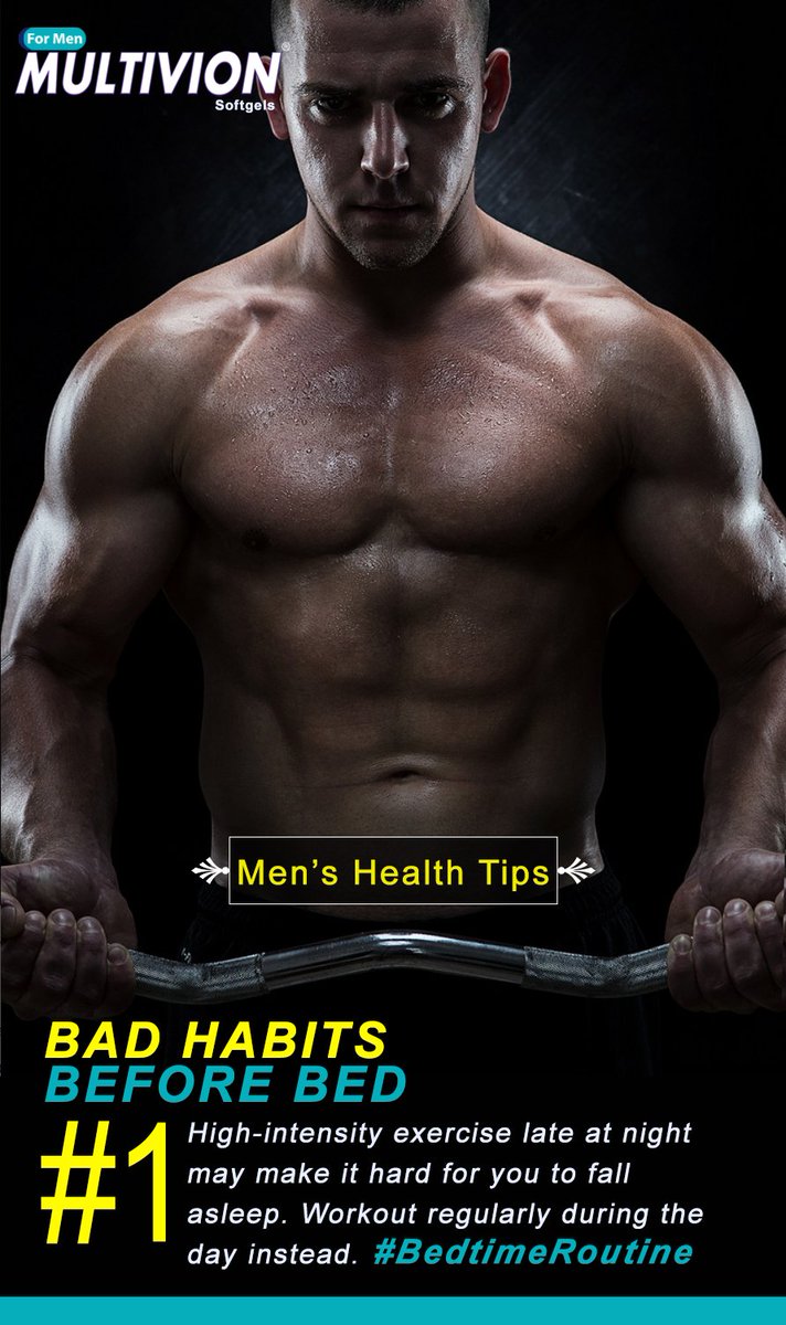 VitanePharma's tweet photo. High-intensity exercise late at night may make it hard for you to fall asleep. Workout regularly during the day instead. #BedtimeRoutine https://t.co/URXjd8Pmtv