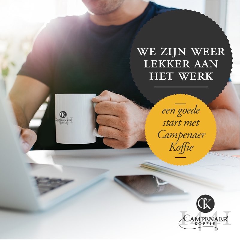 We zijn weer volop aan het werk in 2017. Natuurlijk mag daarbij de heerlijke Campenaer Koffie niet ontbreken!