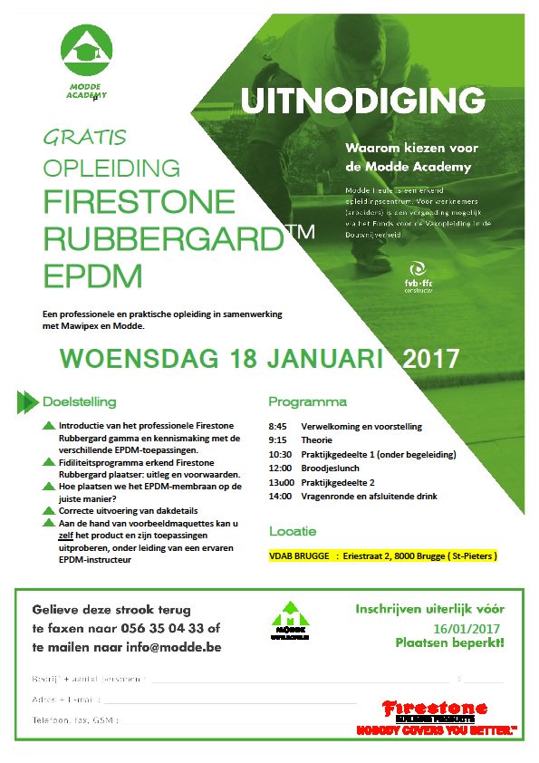 FIRESTONE RUBBERGARD - INITIATIEOPLEIDING - 18 JANUARI 2017 - VDAB BRU... tinyurl.com/jbppn5r
