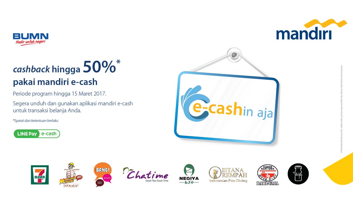 bankmandiri's tweet photo. Sekarang jajan di merchant pilihan lebih hemat dengan menggunakan #mandiriecash https://t.co/tuStFrfYq4 https://t.co/frLRB9IScH