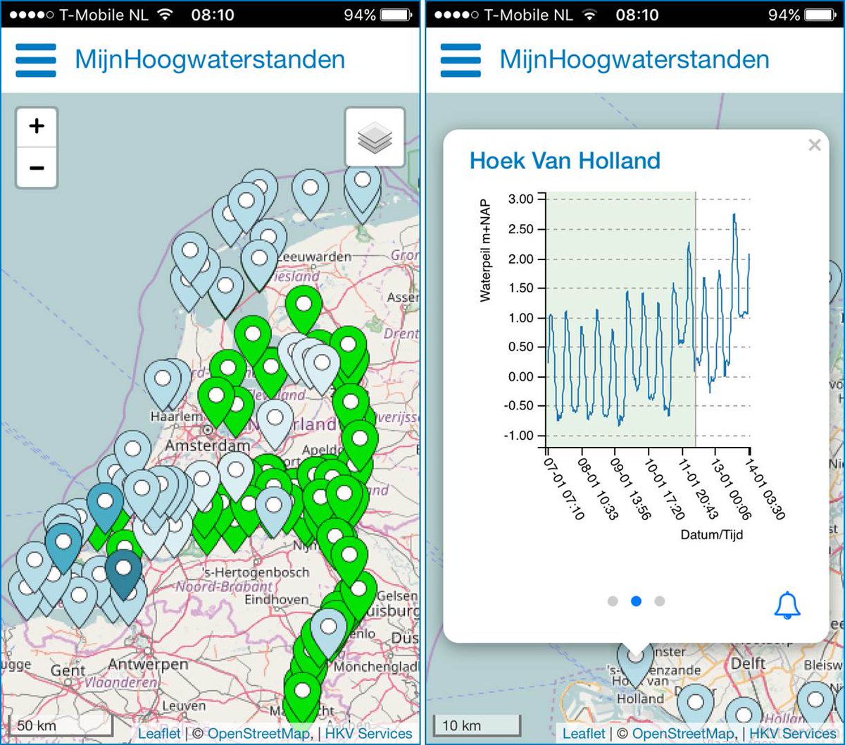 #Hoogwater! Volg de waterstanden met onze app, download deze in Google Play bit.ly/2i8rm96 of App apple.co/2iXhOuE Store.