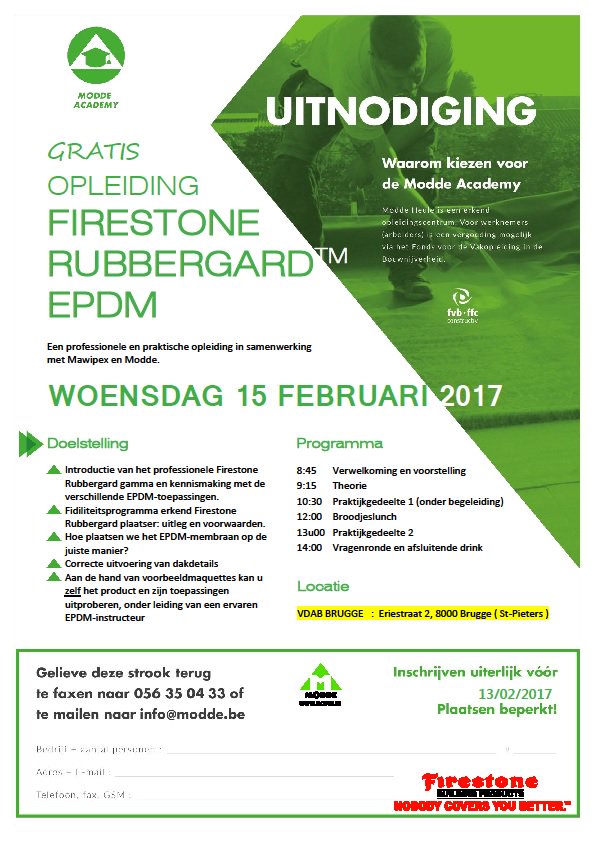 FIRESTONE RUBBERGARD - INITIATIEOPLEIDING - 15 FEBRUARI 2017 - VDAB BR... tinyurl.com/jbppn5r