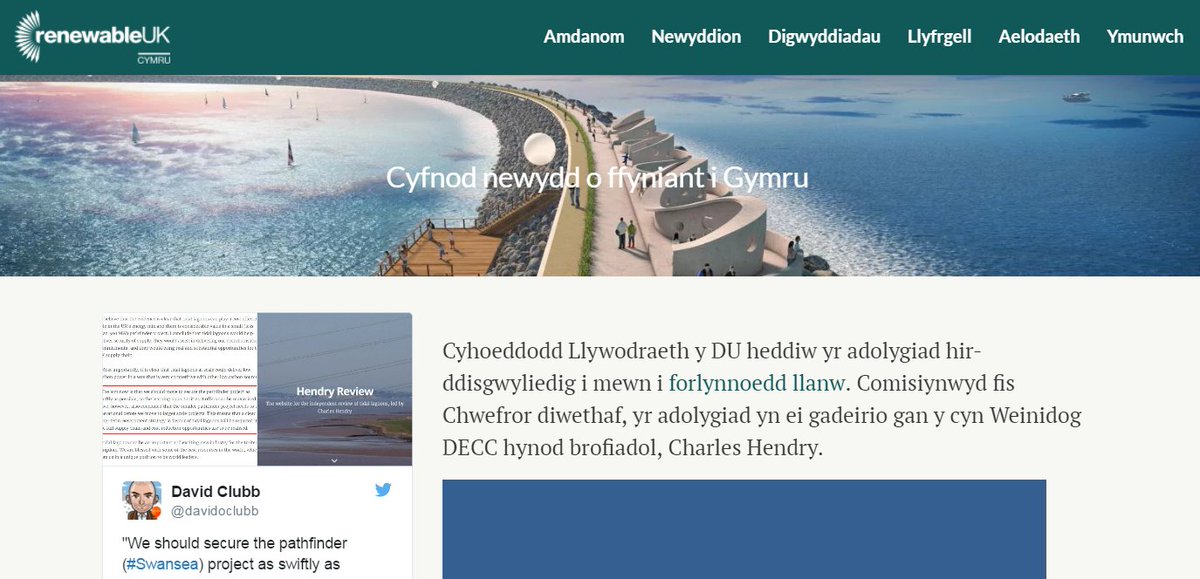 Canlyniad adolygiad Charles Hendry - Cyfnod newydd o ffyniant i Gymru? #ynnillanw renewableuk-cymru.com/cy/2017/01/cyf…