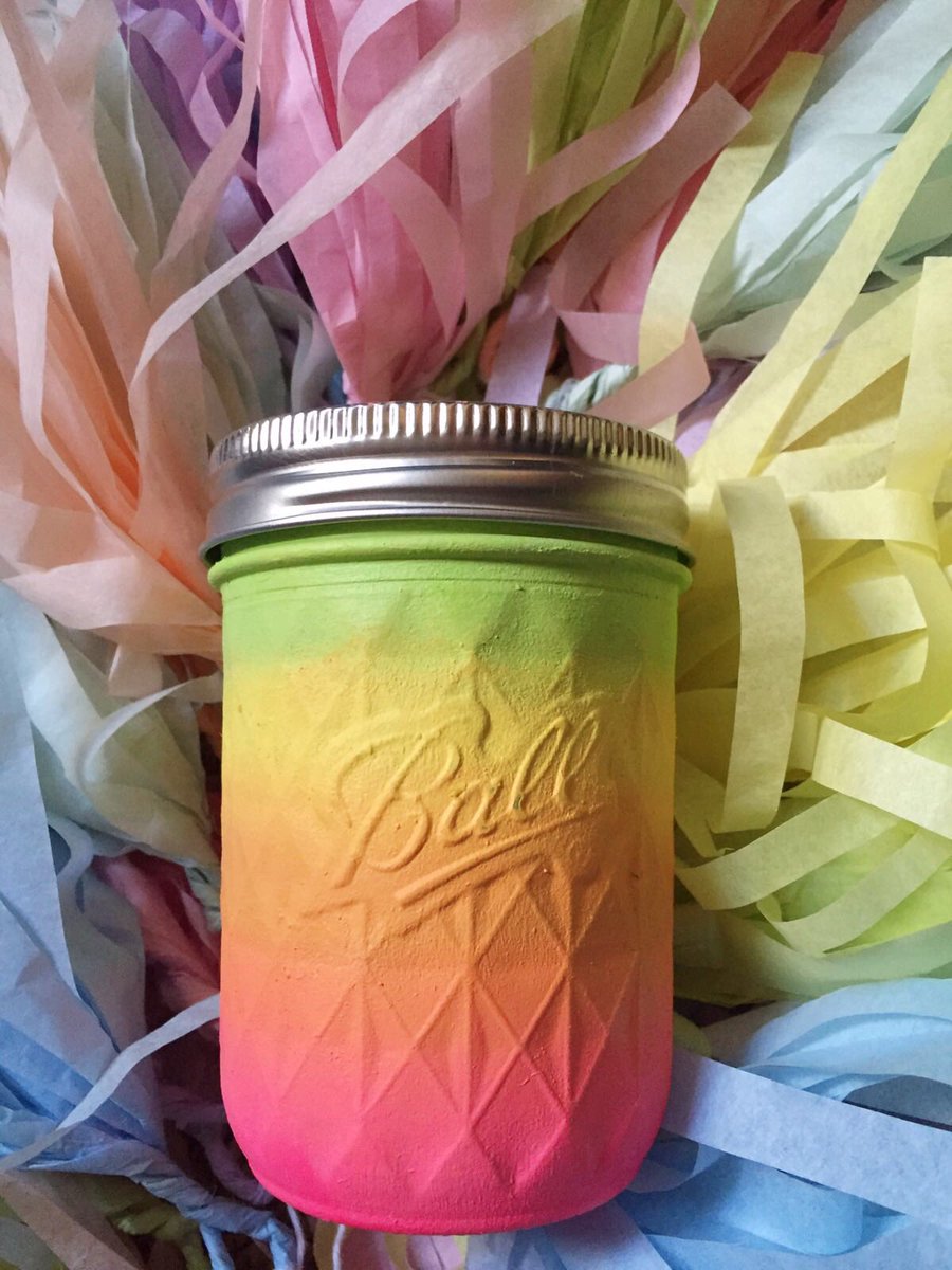 TildaLovesTeddy's tweet photo. The next addition to our NEW Ball Mason range Is this gorgeous Tropical Ombré Pen Pot/ Brush Holder/ Desk Decor #tildalovesteddy #ballmason https://t.co/YNakO2SmvM