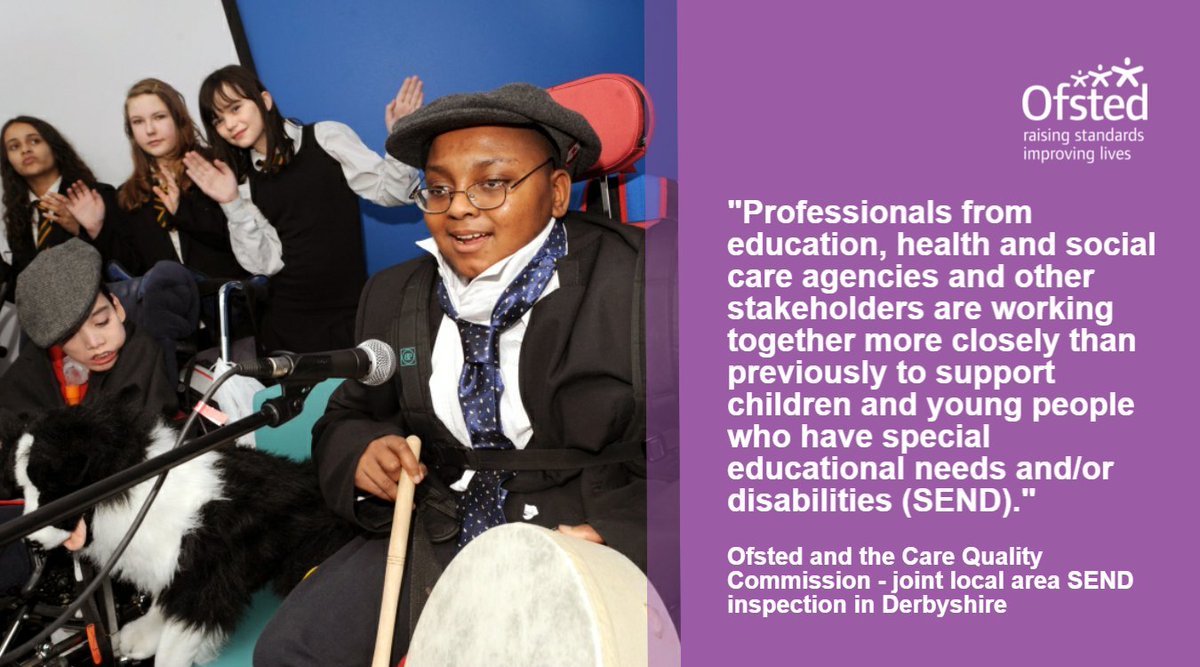 Ofsted and <a href="/CareQualityComm/">Care Quality Commission</a>  have published the findings of their #SEND inspection in Derbyshire ow.ly/jNy5307VBsH