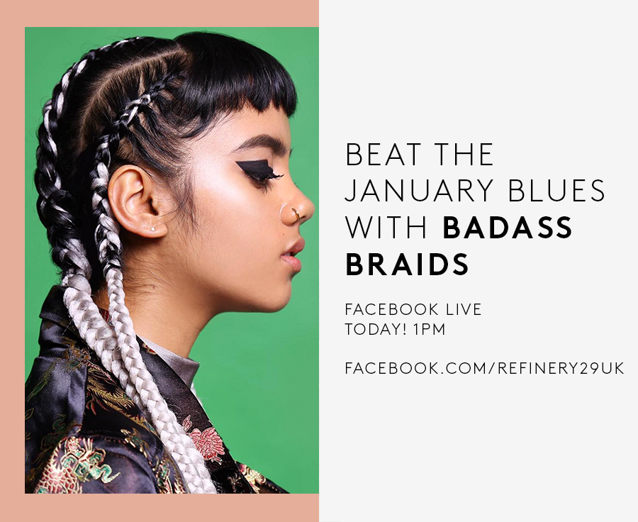 Refinery29UK's tweet photo. We'll be LIVE with @KeashBraids in 30 minutes! 👉 https://t.co/iiah84DjEp https://t.co/Ijr2zjbuRe