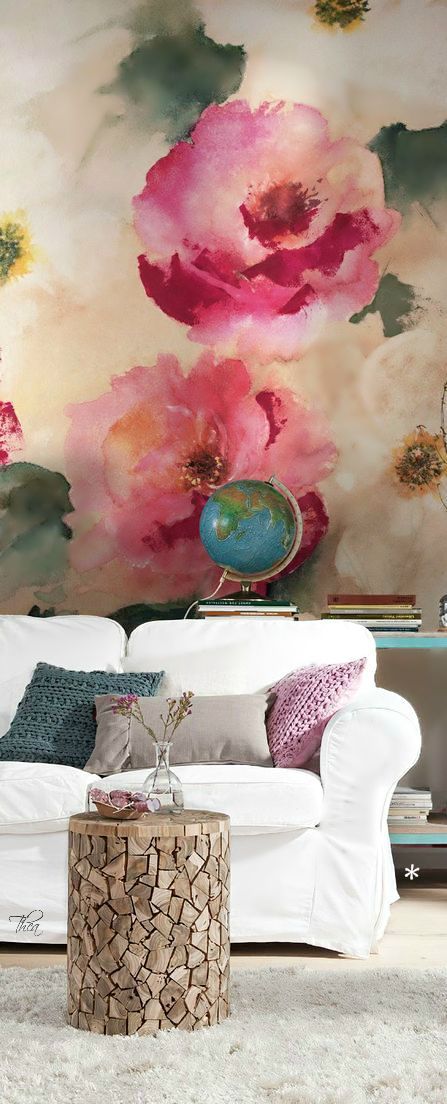 #Design #DesignIdeas #Floral #FloralWall #RusticWood #decoration goo.gl/UlQud1 Incredible Wall #Murals Designs You ...