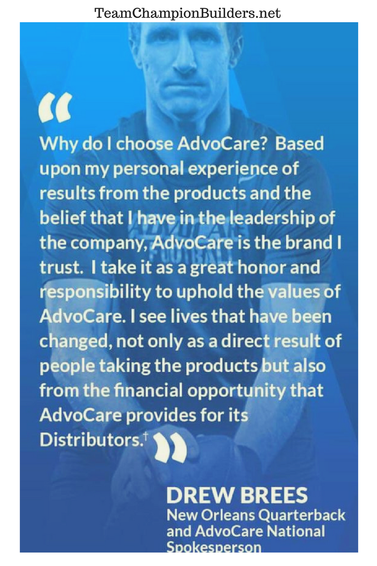 TCBweb's tweet image. #AdvoCare #ProductQuality #Leadership #Values #Trust #ChangingLives #FinancialFreedom Thanks Drew Brees  @drewbrees