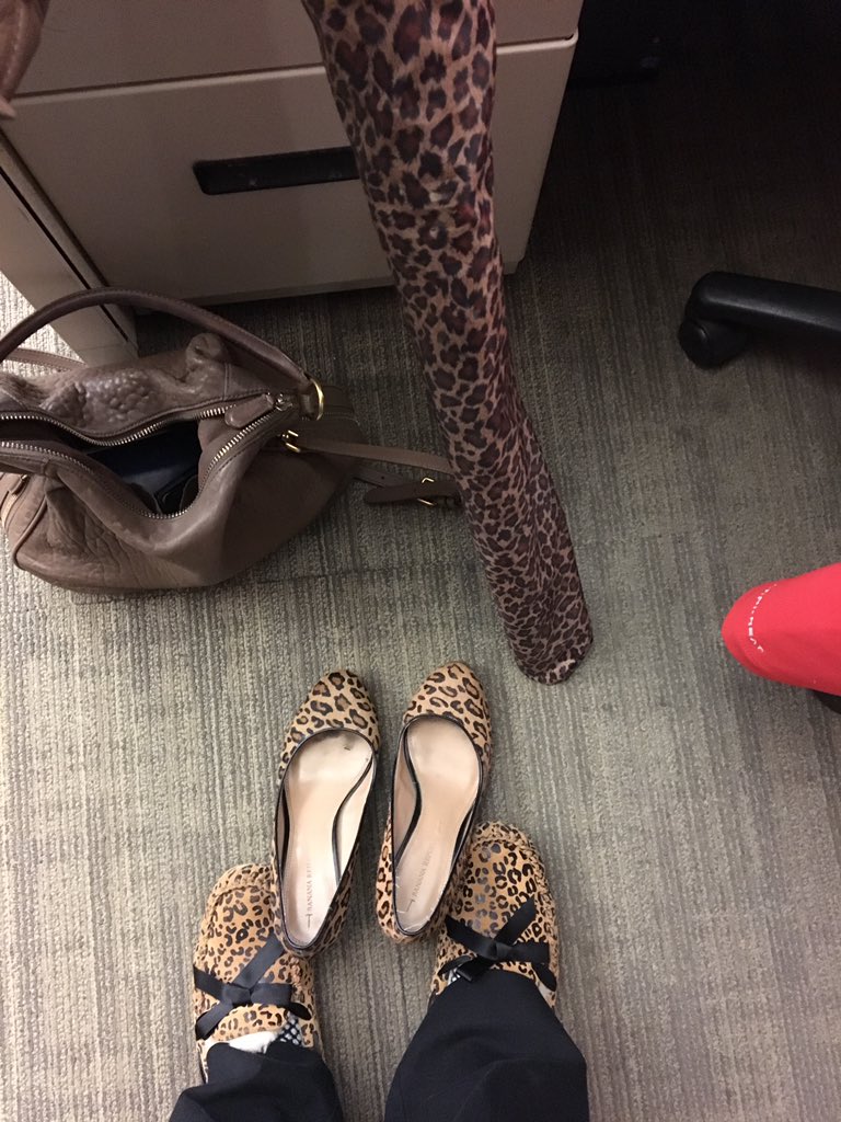 _JennBates_'s tweet photo. The first step is admitting you have a problem. My leopard windshield cover as a prop today... #LeopardObsession https://t.co/P4Mfh0r4sJ