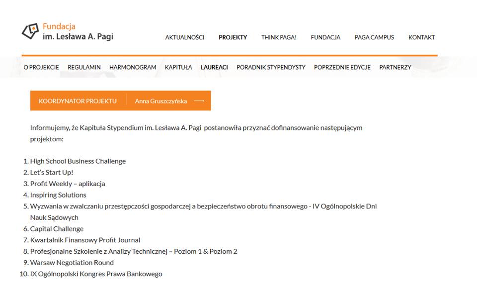 Mamy wielką przyjemność ogłosić,że Let's start up został laureatem stypendium Fundacji im. Lesława A. Pagi💥🍾🎉