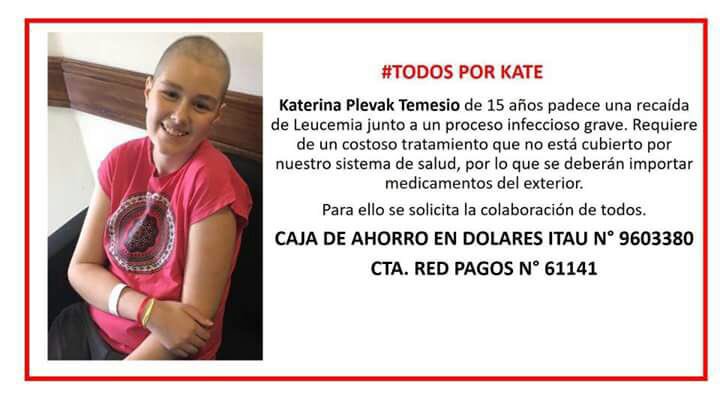 Amigos, lamentablemente,el sistema de salud no le cubre el medicamento. Esto es en Uruguay. Es la hija de una amiga. Pueden darnos una mano?