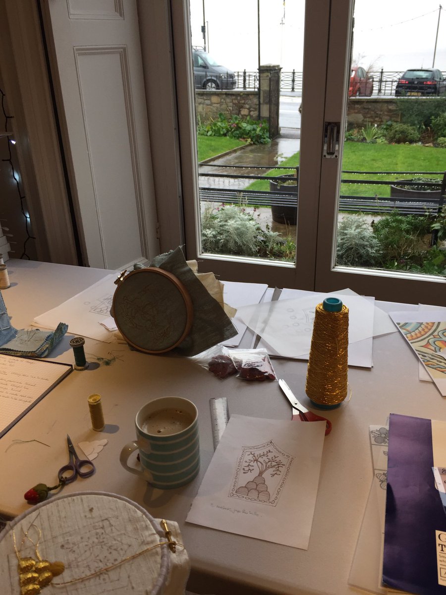 Tichstitch's tweet photo. Even on a grey cold wet day looking out to sea while working is a pleasure https://t.co/32rRQrfFB0