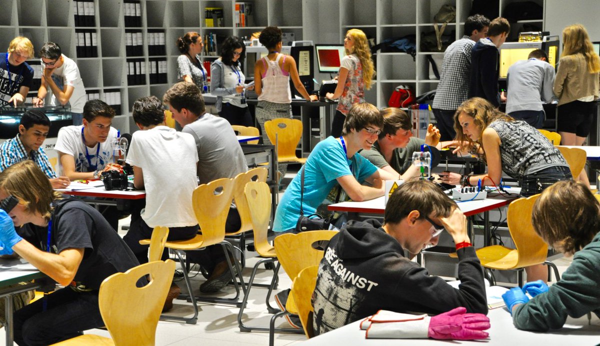 CERN's tweet image. If you are a student fascinated by the tiniest parts of our universe, apply now for S’Cool LAB Summer CAMP at #CERN cern.ch/go/T7M7