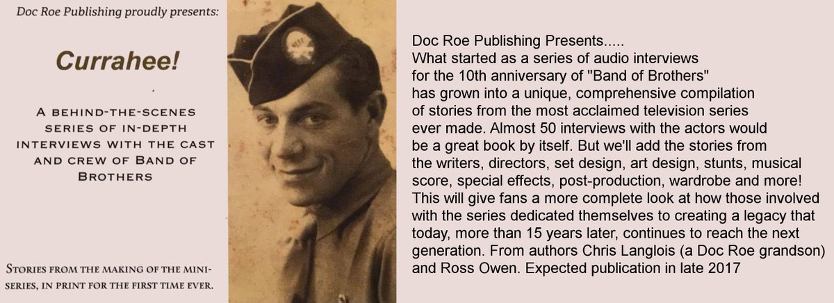 If you enjoyed our #BandOfBrothers cast interviews, you might enjoy this. Coming in 2017. A project by myself &amp; Chris at Doc Roe Publishing