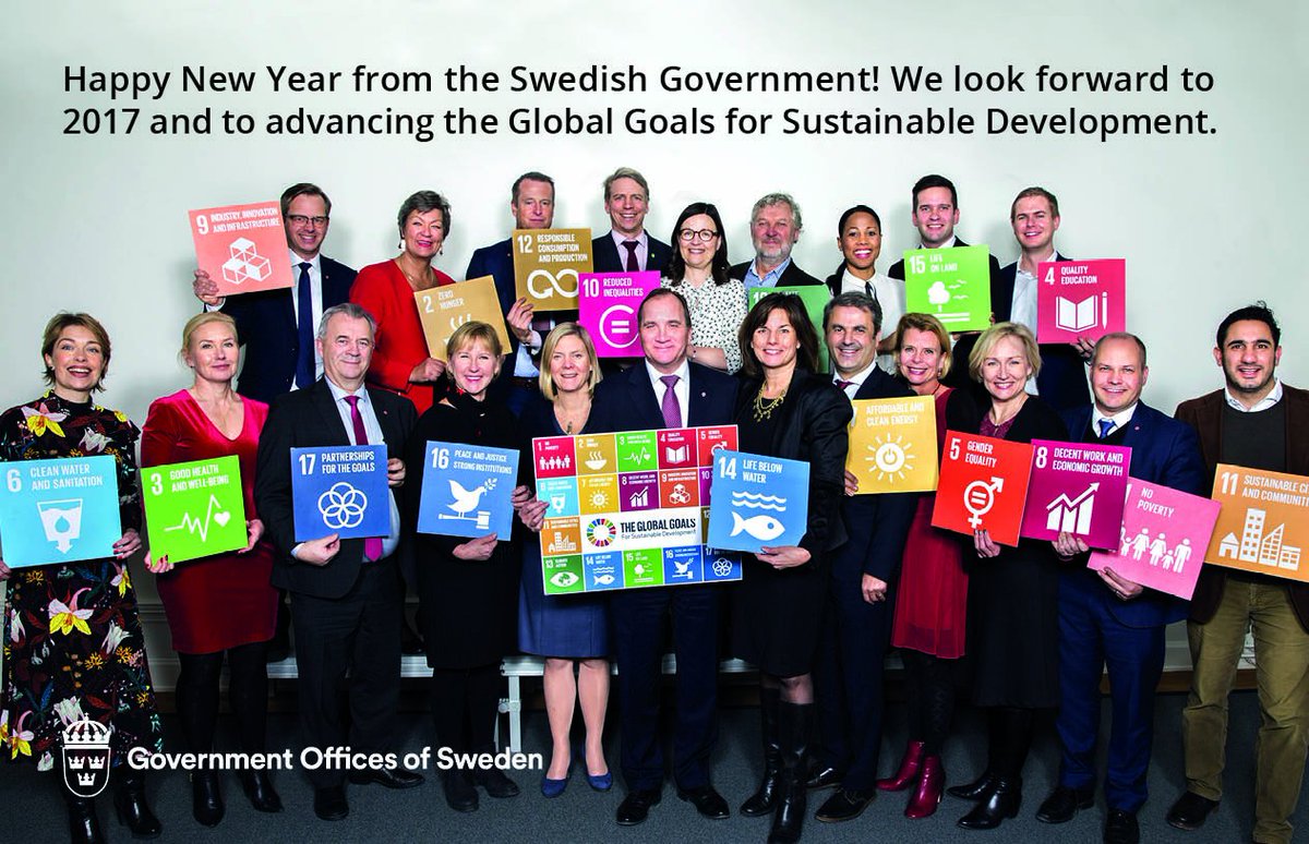 Here's to a peaceful 2017 &amp; a better future for all on a healthy planet - Happy New Year from the Swedish Government!