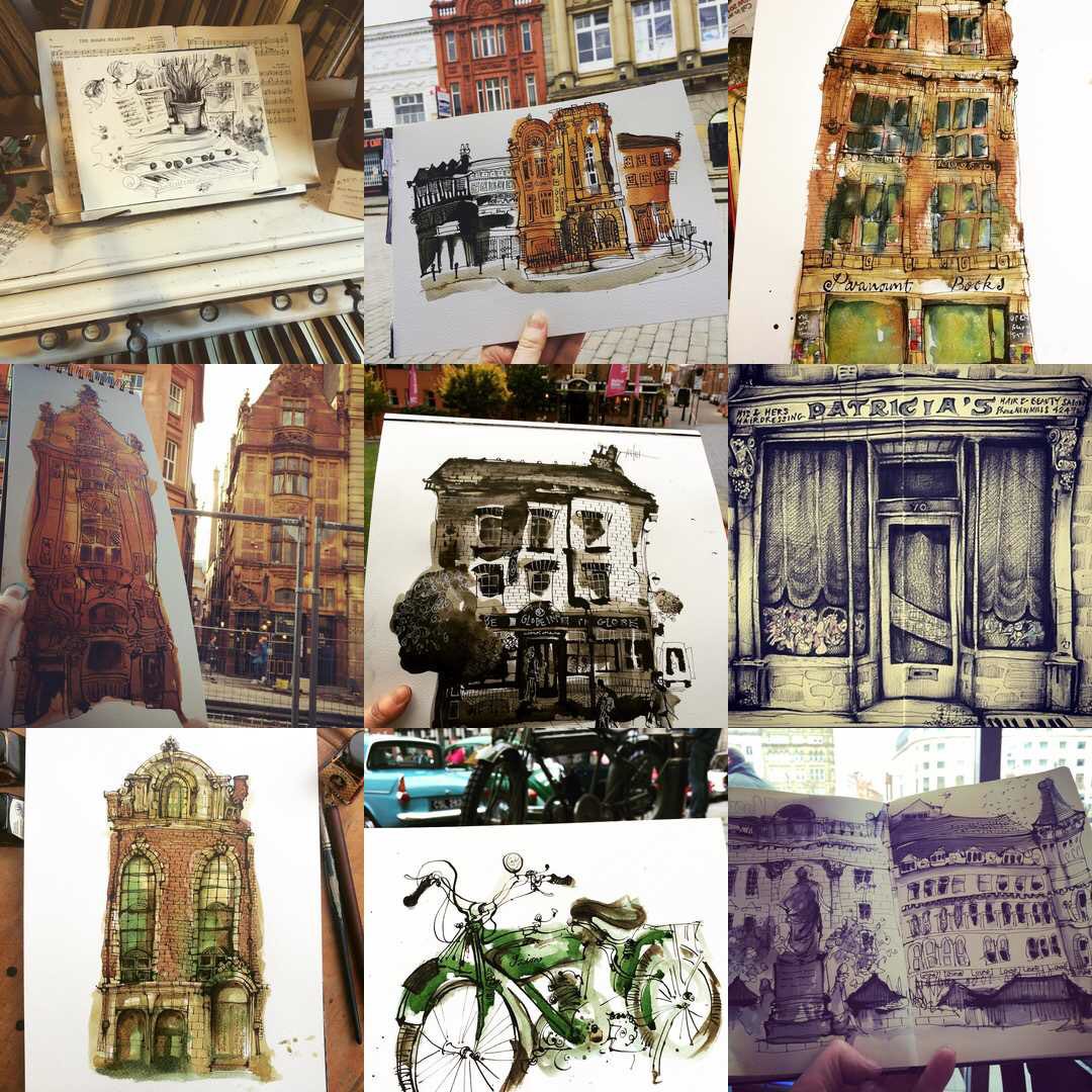 My #ninebest Instagram pics. All drawn on location. You can find me on Insta <a href="/aheavysoul/">Andrea Joseph</a> and @northernquartersketcher Happy New Year folks!