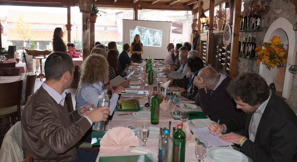OhridSOS's tweet photo. #SOS2016 Nov: Cheaper, greener #Smart Ohrid & ecotourism solutions on the table at @Eko_svest dinner for local stakeholders! https://t.co/OaZwVpDCI4