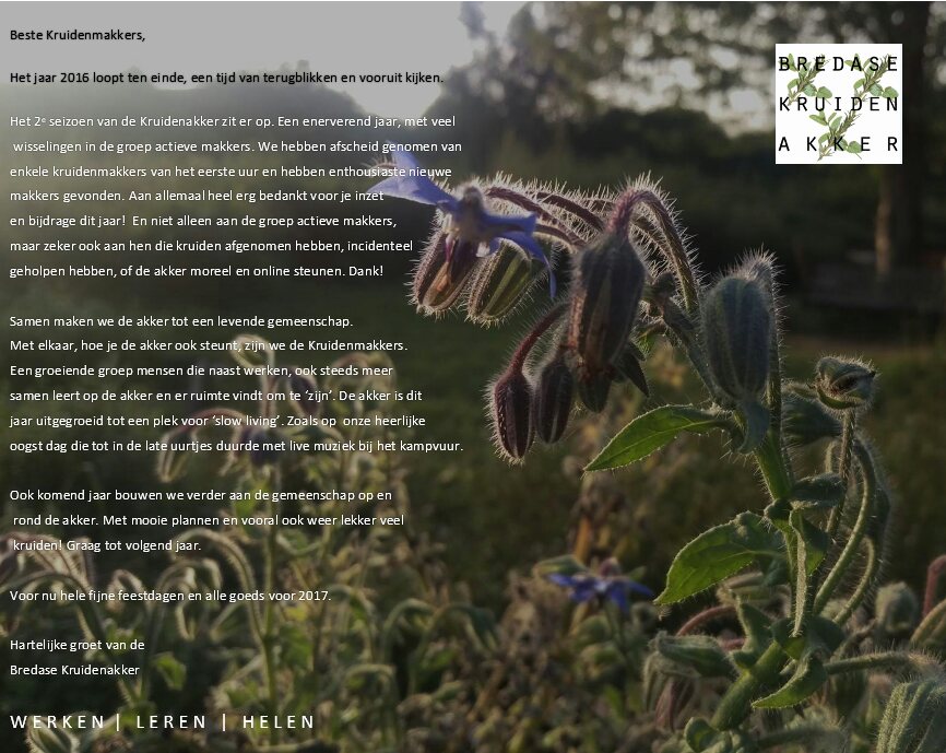 Berichtje en wensen, vers van de akker!