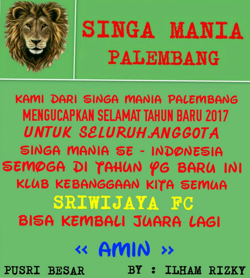 Ilham_Rizky93's tweet photo. @ISL2017 @dodireza @SriwijayaFCnews HAPPY NEW YEARD 2017, smoga mnjdi lbih baik lgi dri tahun sblom nya #NetTVForISL https://t.co/hU54pehNwt
