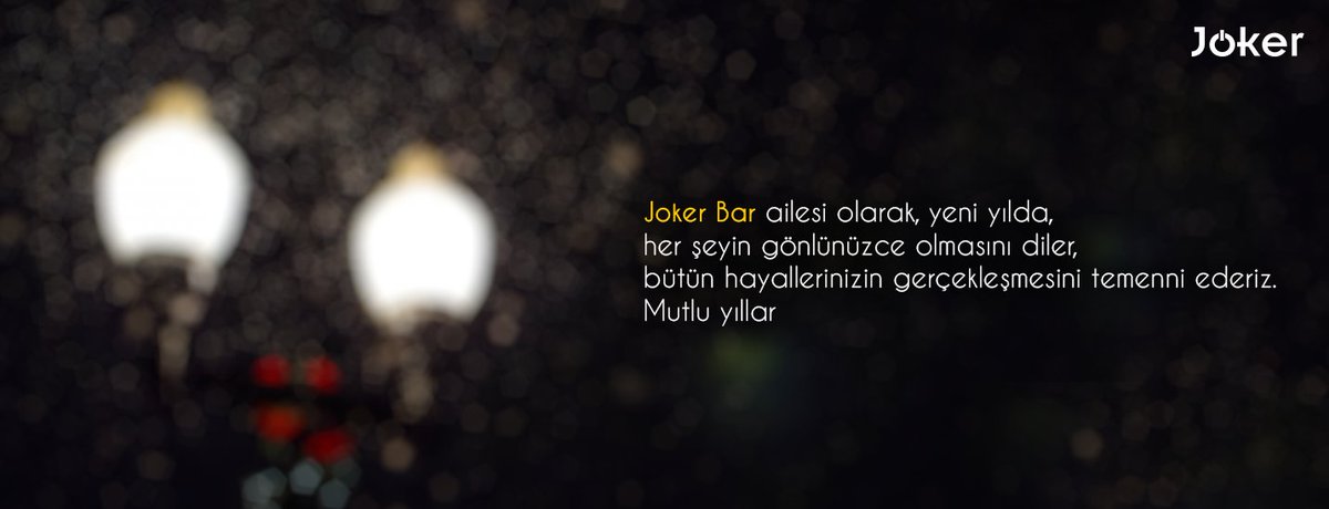 Joker Bar ailesi olarak, yeni yılda, her şeyin gönlünüzce olmasını diler, tüm beklentilerinizin gerçekleşmesini temenni ederiz. Mutlu yıllar