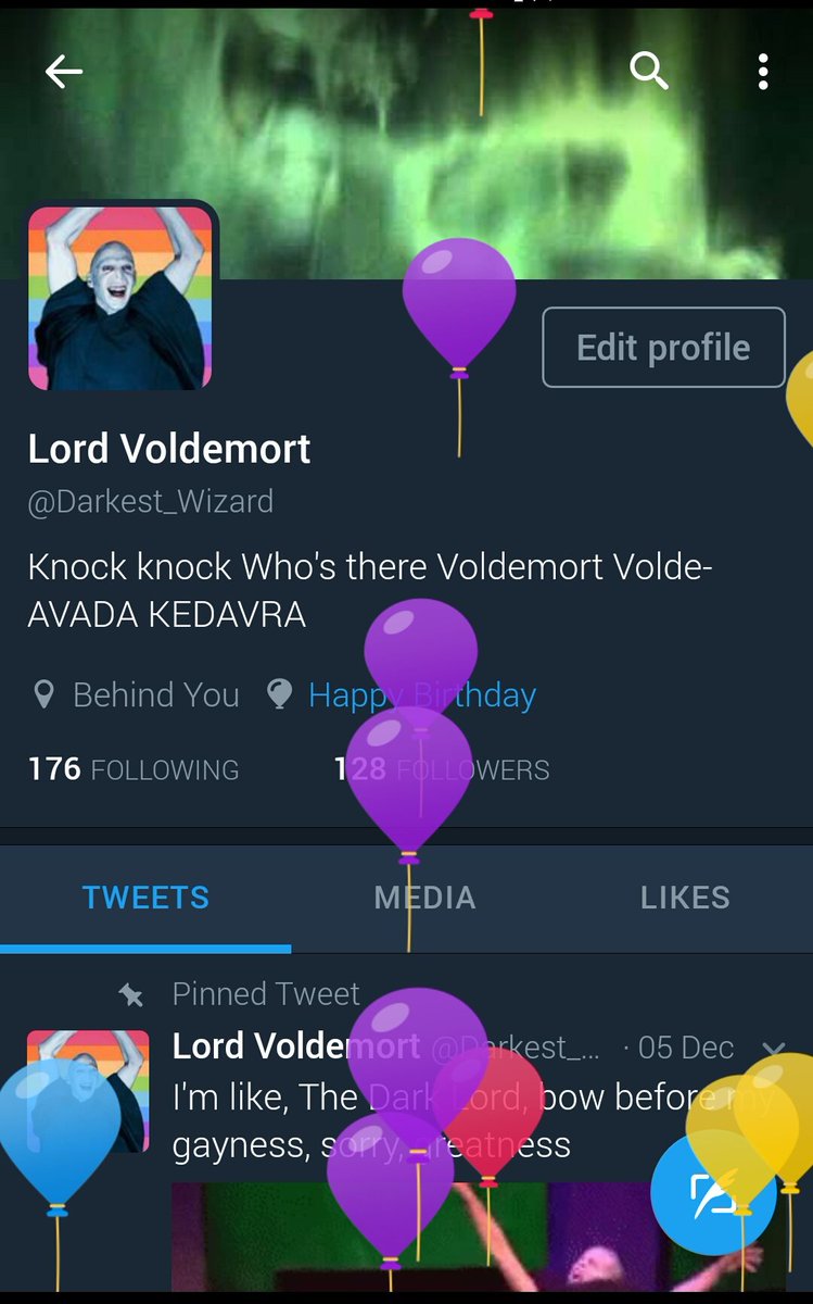 "There are balloons everywhere! Thank you all for the wishes precious wizards and witches! Of course, you won't trust me but...I made cake?"
