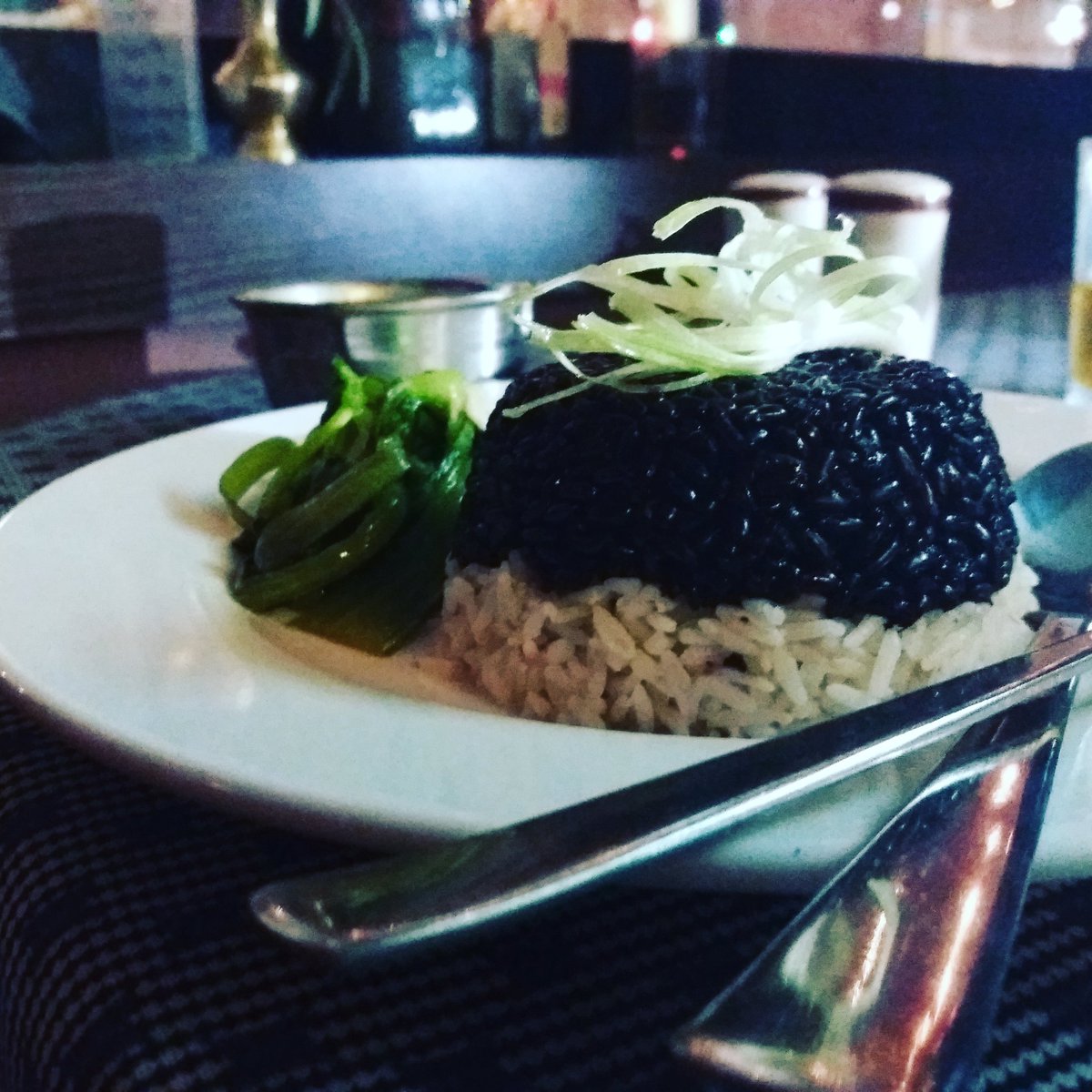 DhakalSaurav's tweet photo. कालो र सेतो चामलको भात at @NepalConnection #greenmenu #happynewyear https://t.co/SnugqiaoSc
