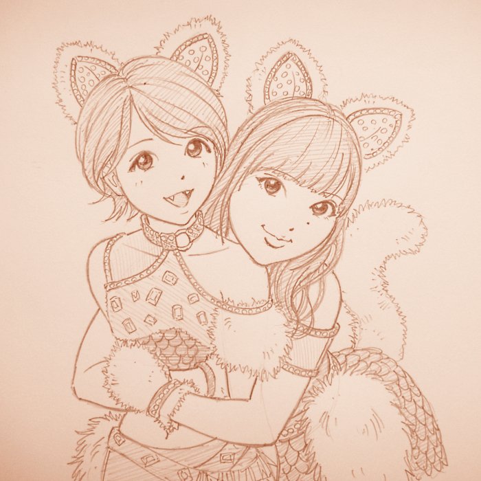「2016年描き納め どぅにゃんふくにゃん 」|明日桧のイラスト