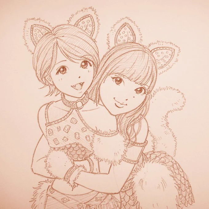 2016年描き納め どぅにゃんふくにゃん 