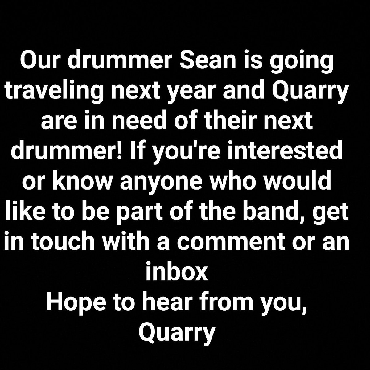 Looking for a new drummer! #coventry #drummer #drums